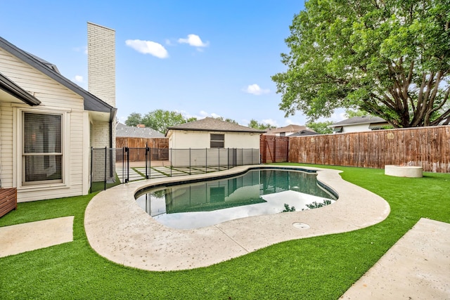 4147 Woodside Knl, Grapevine, TX 76051 - view of pool featuring a fenced backyard, a gate, and a patio area