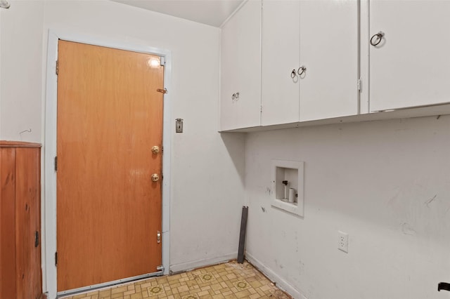 10230 Kilkenny Pl, Dallas, TX 75228 - laundry area featuring cabinet space, washer hookup, and light floors