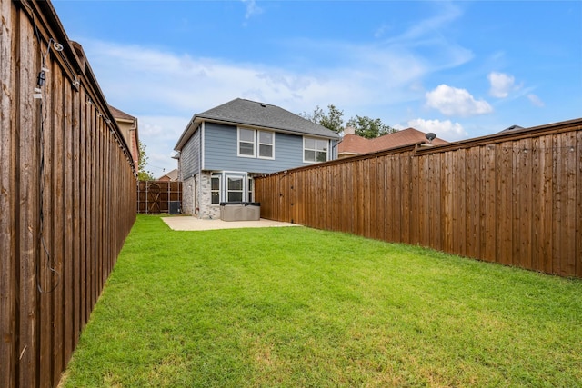 7909 Quest Ct, Frisco, TX 75035 - back of property with a patio area, a fenced backyard, and brick siding