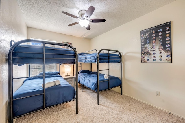 7909 Quest Ct, Frisco, TX 75035 - bedroom with carpet, a textured ceiling, and ceiling fan