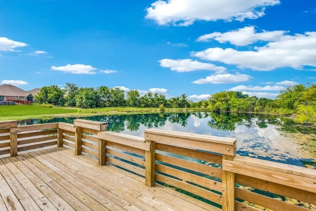 3323 Royal Ridge Dr, Rockwall, TX 75087 - wooden terrace featuring a water view and view of wooded area