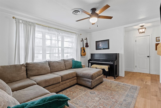 7516 Deaver Dr, North Richland Hills, TX 76180 - living room with ceiling fan and light wood-type flooring