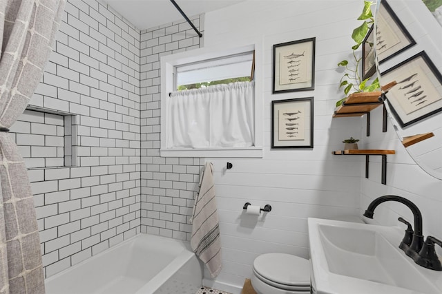 7516 Deaver Dr, North Richland Hills, TX 76180 - full bath with shower / bathtub combination with curtain and tile walls