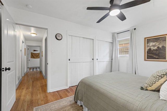 7516 Deaver Dr, North Richland Hills, TX 76180 - bedroom featuring light wood-style floors and ceiling fan