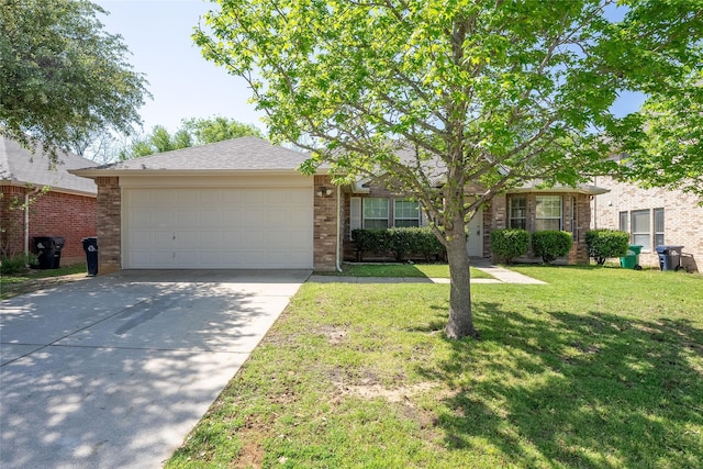 2912 Lighthouse Dr, Denton, TX 76210 - view of front of property featuring an attached garage, driveway, brick siding, and a front lawn