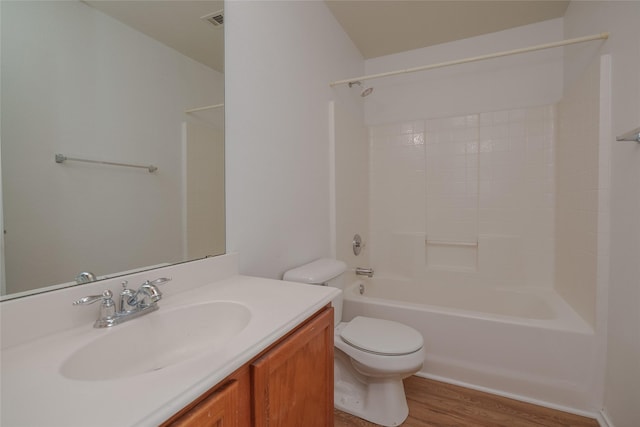 2912 Lighthouse Dr, Denton, TX 76210 - full bathroom featuring wood finished floors, vanity, and shower / tub combination