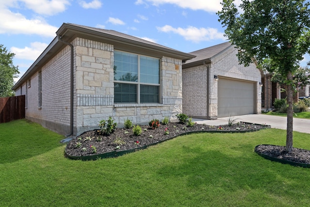 724 Cromane Rd, Fort Worth, TX 76052 - view of front of property featuring stone siding, driveway, a garage, and brick siding