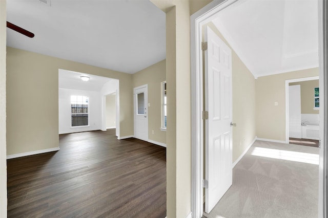 1724 Lincolnshire Way, Fort Worth, TX 76134 - hallway featuring baseboards and dark wood-style floors