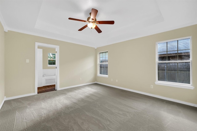 1724 Lincolnshire Way, Fort Worth, TX 76134 - carpeted spare room with healthy amount of natural light, a ceiling fan, and a raised ceiling