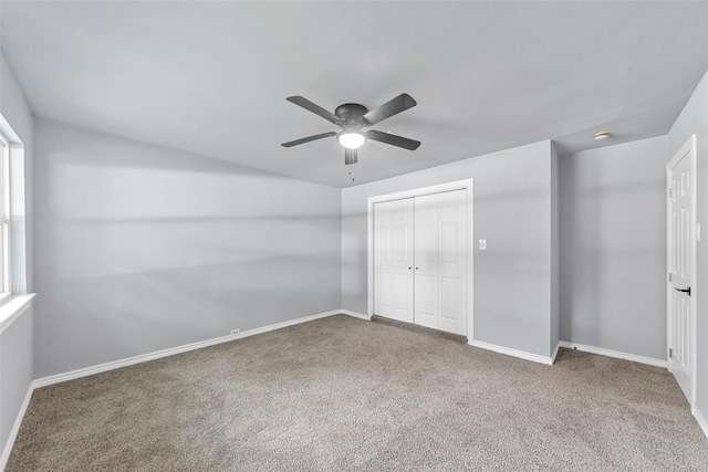 2473 W Five Mile Pkwy, Dallas, TX 75233 - unfurnished bedroom with carpet, a closet, and a ceiling fan