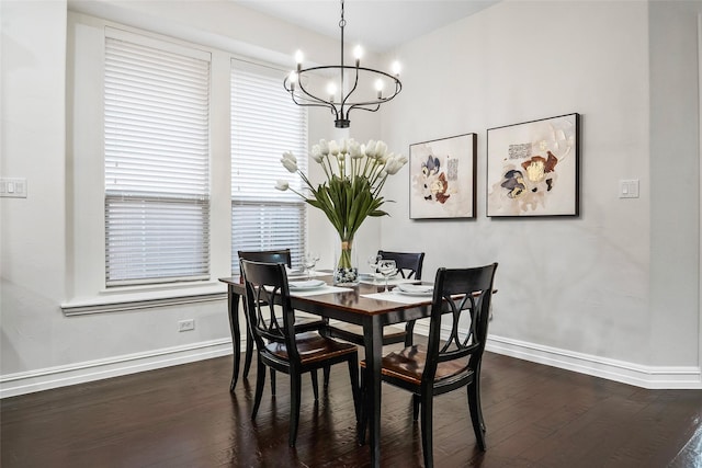 2542 Morgan Ln, Trophy Club, TX 76262 - dining room with a chandelier and dark wood finished floors