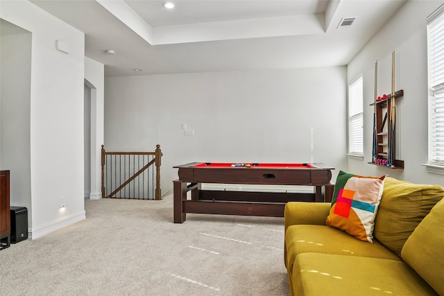 2542 Morgan Ln, Trophy Club, TX 76262 - playroom featuring a raised ceiling, carpet flooring, and recessed lighting