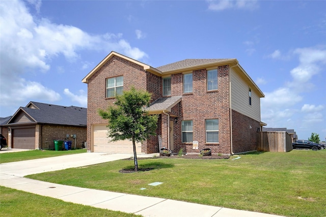 322 Chestnut Ln, Ponder, TX 76259 - traditional home featuring brick siding, concrete driveway, and a garage