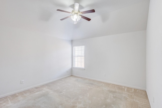 7101 Bickers Dr, Rowlett, TX 75089 - spare room featuring a ceiling fan, carpet, and lofted ceiling