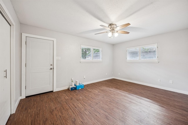 2529 W 12th St, Dallas, TX 75211 - empty room featuring ceiling fan and wood finished floors
