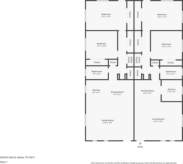 2529 W 12th St, Dallas, TX 75211 - view of room layout