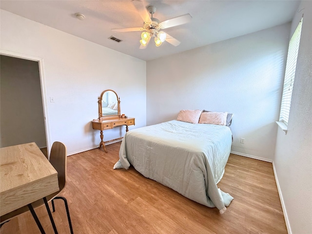 3541 Cripple Creek Trl, Fort Worth, TX 76262 - bedroom featuring light wood-style flooring and ceiling fan