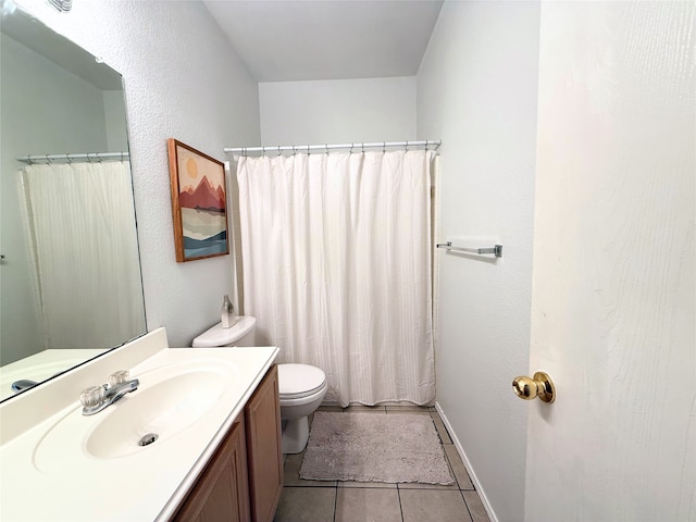 3541 Cripple Creek Trl, Fort Worth, TX 76262 - full bathroom with vanity, tile patterned flooring, and curtained shower