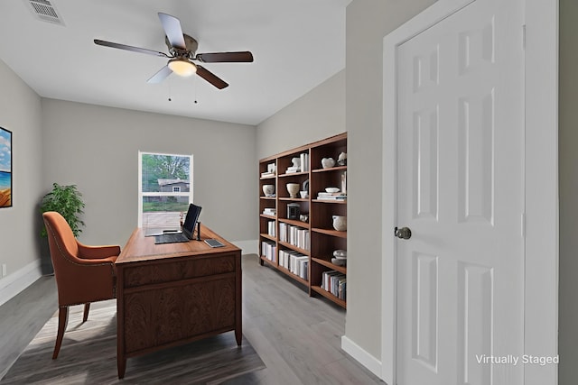5274 Questa Dr, Abilene, TX 79605 - office space featuring wood finished floors and ceiling fan
