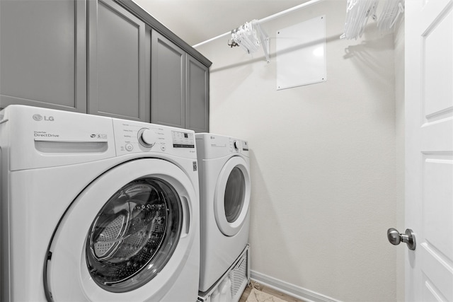 3401 Beutel Rd, Lorena, TX 76655 - laundry area featuring washer and dryer and cabinet space