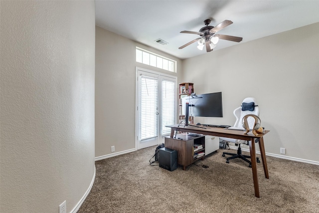 11398 Pear Ridge Dr, Frisco, TX 75035 - office space with carpet flooring and a ceiling fan