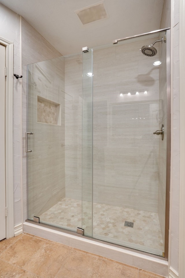 2086 Breezywood Dr, Flower Mound, TX 75022 - full bath featuring a stall shower and tile patterned floors