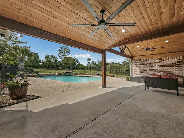 10353 W Dublin Dr, Forney, TX 75126 - swimming pool with a ceiling fan and a patio