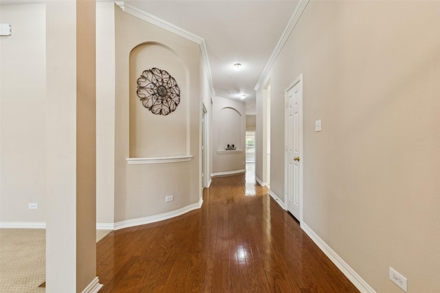 4069 White Porch Rd, Plano, TX 75024 - corridor featuring wood-type flooring and ornamental molding