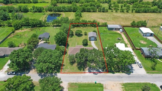 900 Amy Way, Bonham, TX 75418 - aerial overview of property's location with a large body of water and property boundaries highlighted