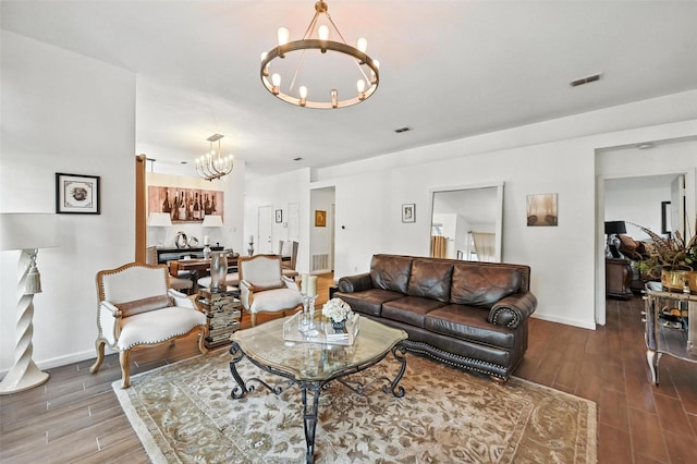 8311 Paxson Trl, Dallas, TX 75249 - living area with a chandelier and wood finished floors