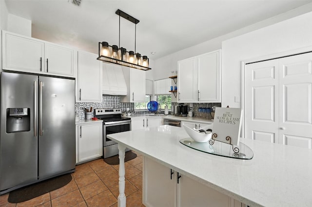 8311 Paxson Trl, Dallas, TX 75249 - kitchen with stainless steel appliances, light countertops, white cabinetry, and backsplash