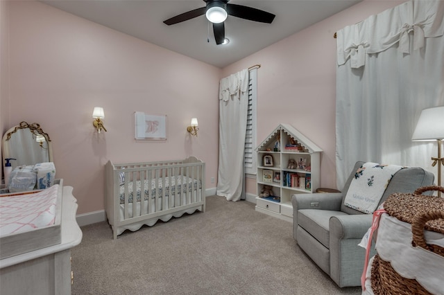 11405 Antler Ridge Way, Argyle, TX 76226 - carpeted bedroom with a nursery area and a ceiling fan