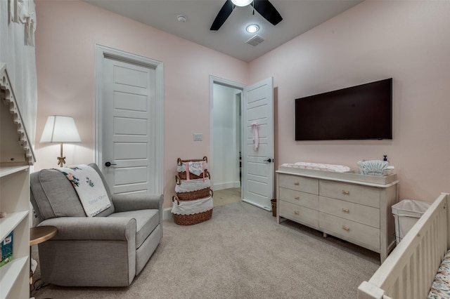 11405 Antler Ridge Way, Argyle, TX 76226 - sitting room with light colored carpet and ceiling fan