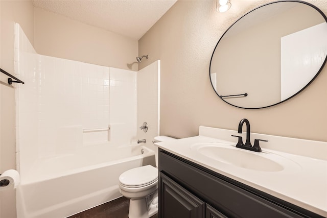 7921 Mourning Dove Dr, Arlington, TX 76002 - bathroom with vanity, shower / bath combination, and a textured ceiling
