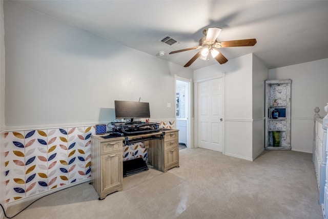 191 Black Forest Dr, Pottsboro, TX 75076 - office with ceiling fan and light colored carpet