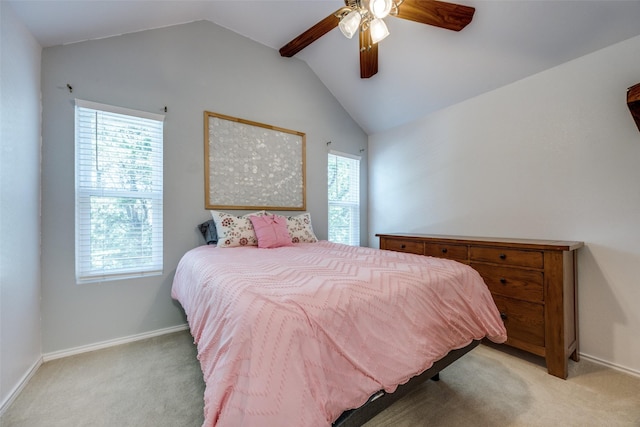 191 Black Forest Dr, Pottsboro, TX 75076 - carpeted bedroom with vaulted ceiling and ceiling fan