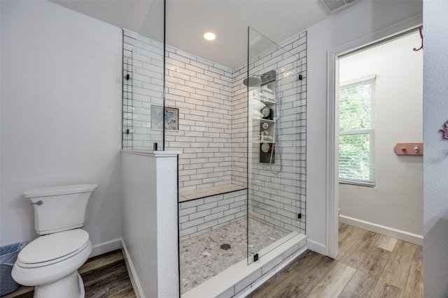 191 Black Forest Dr, Pottsboro, TX 75076 - full bathroom with wood finished floors, a walk in shower, and recessed lighting