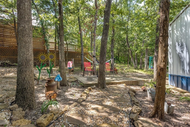 191 Black Forest Dr, Pottsboro, TX 75076 - view of yard featuring a wooden deck