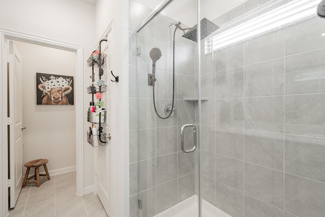 1447 Rolling Fox Dr, Forney, TX 75126 - bathroom with a stall shower and tile patterned floors