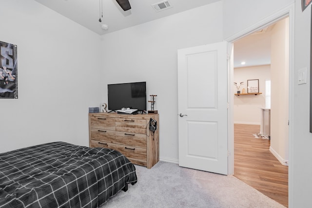 1447 Rolling Fox Dr, Forney, TX 75126 - bedroom with ceiling fan and light wood-style floors