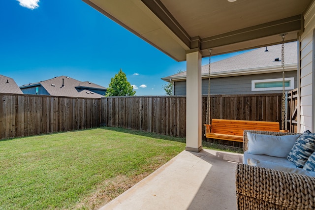 1447 Rolling Fox Dr, Forney, TX 75126 - fenced backyard featuring a patio