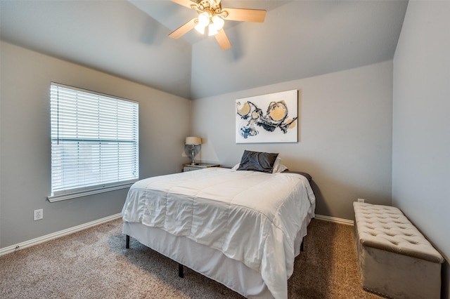 5914 Brookhill Ln, Frisco, TX 75034 - bedroom featuring carpet flooring, a ceiling fan, and lofted ceiling