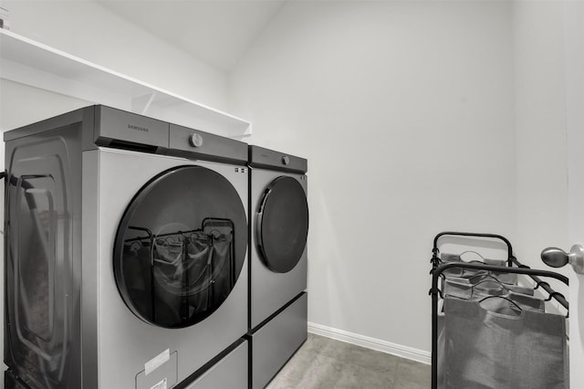 16721 Porterfield Ln, Justin, TX 76247 - laundry area featuring independent washer and dryer and baseboards