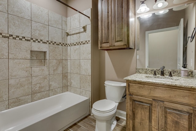 924 Via Barcelona, Mesquite, TX 75150 - full bathroom featuring vanity,  shower combination, and wood finished floors