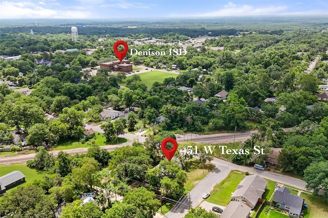 431 W Texas St, Denison, TX 75020 - aerial perspective of suburban area