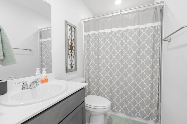 3216 Everly Dr, Fate, TX 75189 - bathroom featuring vanity, tile patterned flooring, and a shower with shower curtain