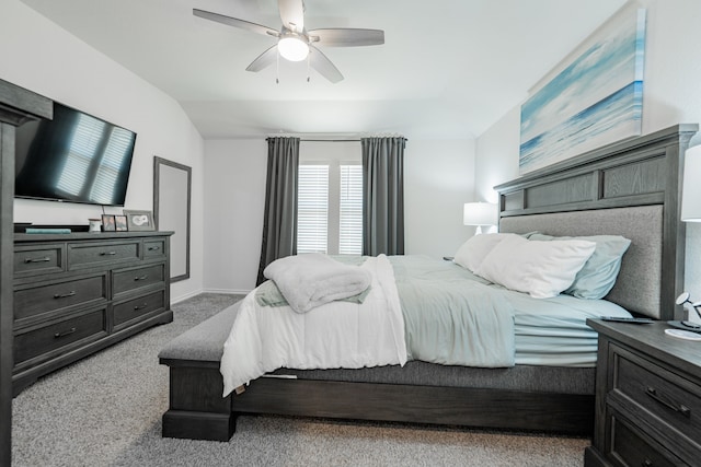 3216 Everly Dr, Fate, TX 75189 - carpeted bedroom featuring lofted ceiling and a ceiling fan