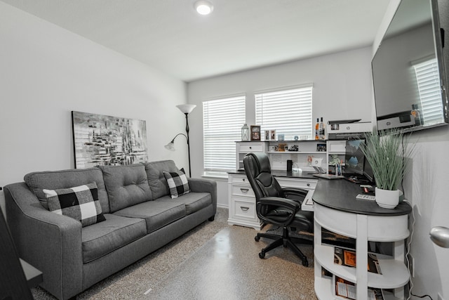 3216 Everly Dr, Fate, TX 75189 - home office with dark speckled floor