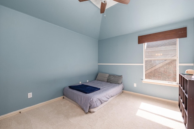 3912 Appleton Ln, Flower Mound, TX 75022 - carpeted bedroom with vaulted ceiling and a ceiling fan