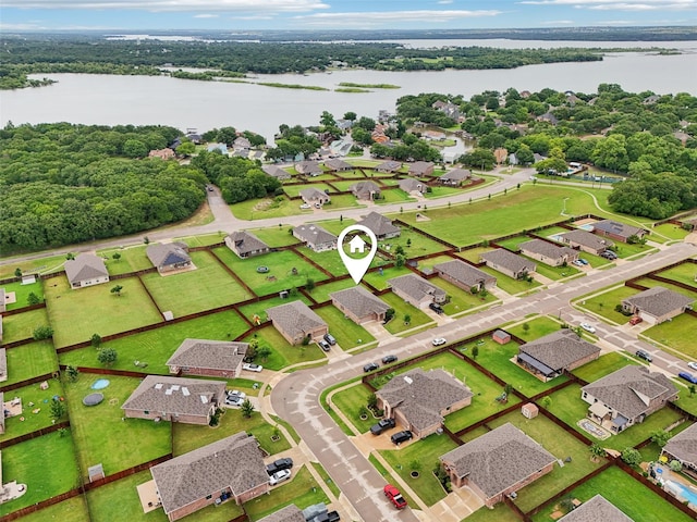 1083 Admiral Dr, Azle, TX 76020 - aerial perspective of suburban area featuring a large body of water